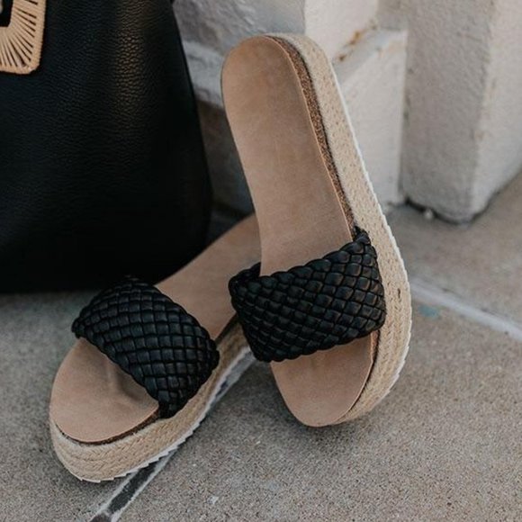 Nasty Gal Shoes - Nasty Gal Platform Espadrille Slide Sandal Sz 6.5
